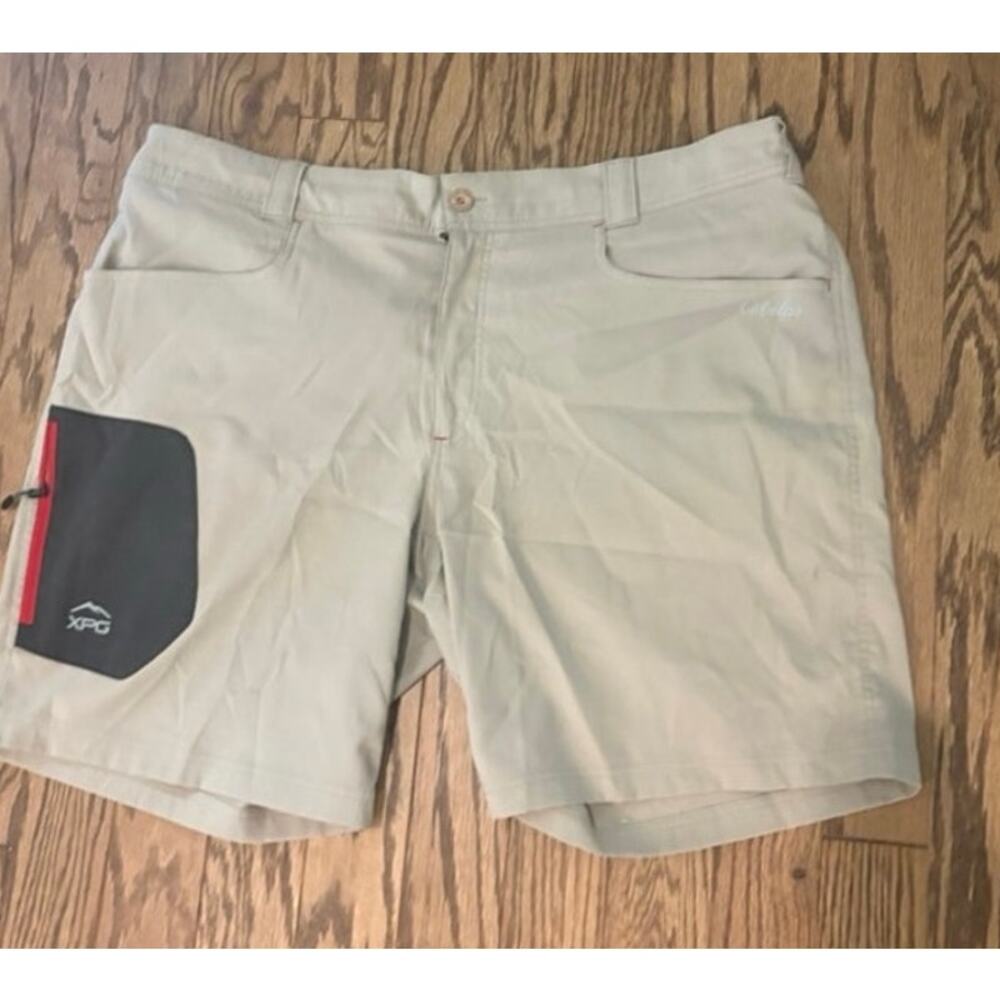 CABELA'S Cool Phase XPG Men's 2XL Beige Lightweight Flat-Front Polyester Shorts